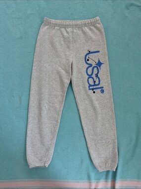 Unisex Grey Sweat Joggers with Blue Logo